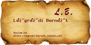 Légrádi Bernát névjegykártya